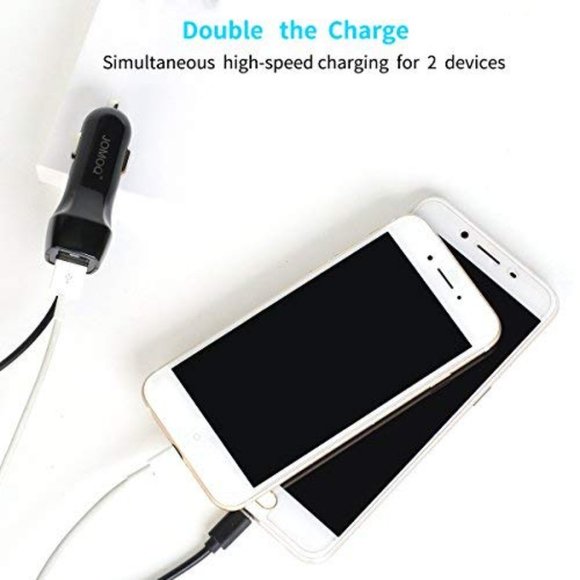 JOMOQ Car Charger USB Type C Retractable Coiled Dual-Port Charger Adapter - Picture 4 of 8